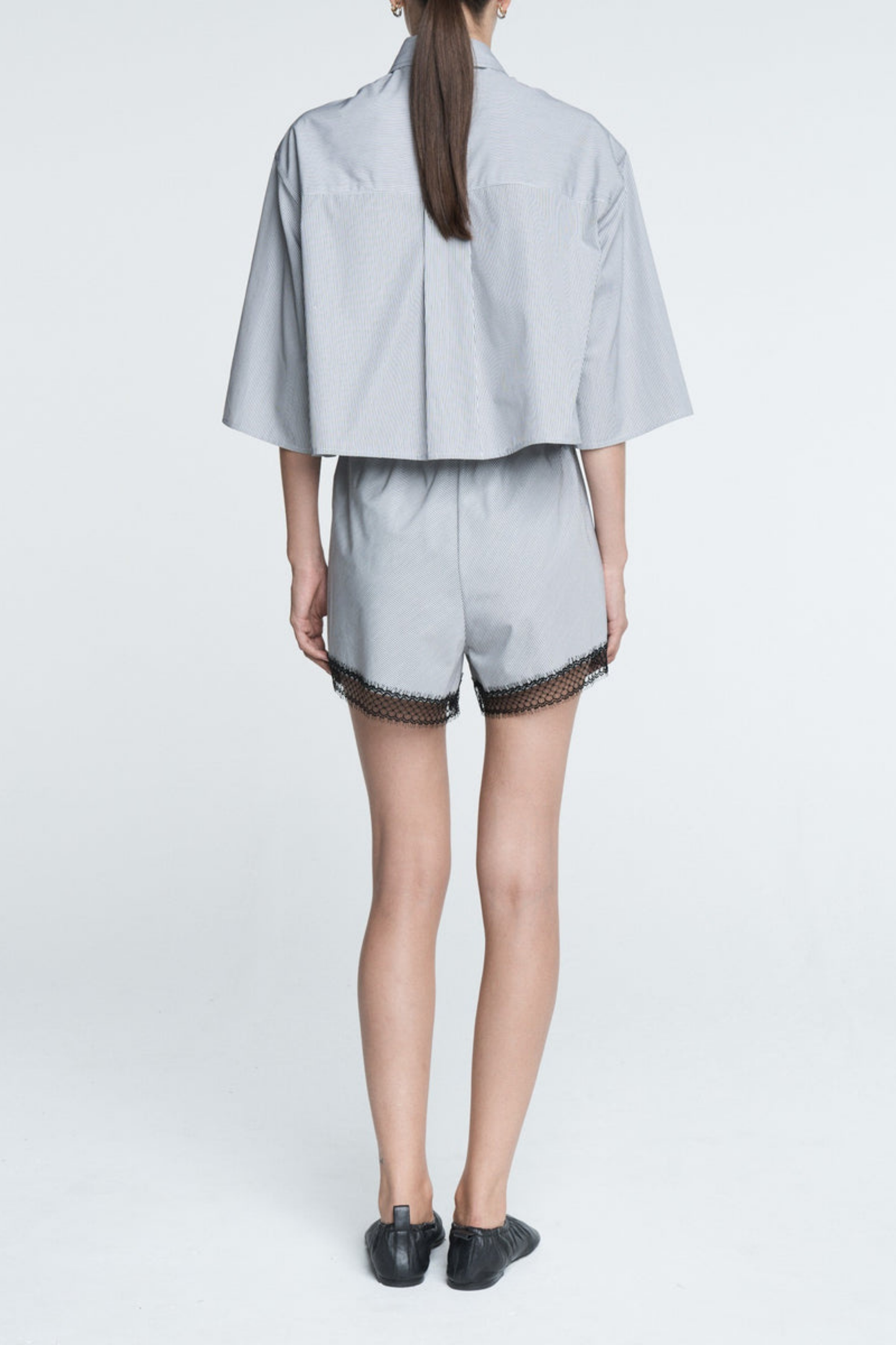 Bluse Cropped in Pinstripe BlackMaria McManus - Anita Hass