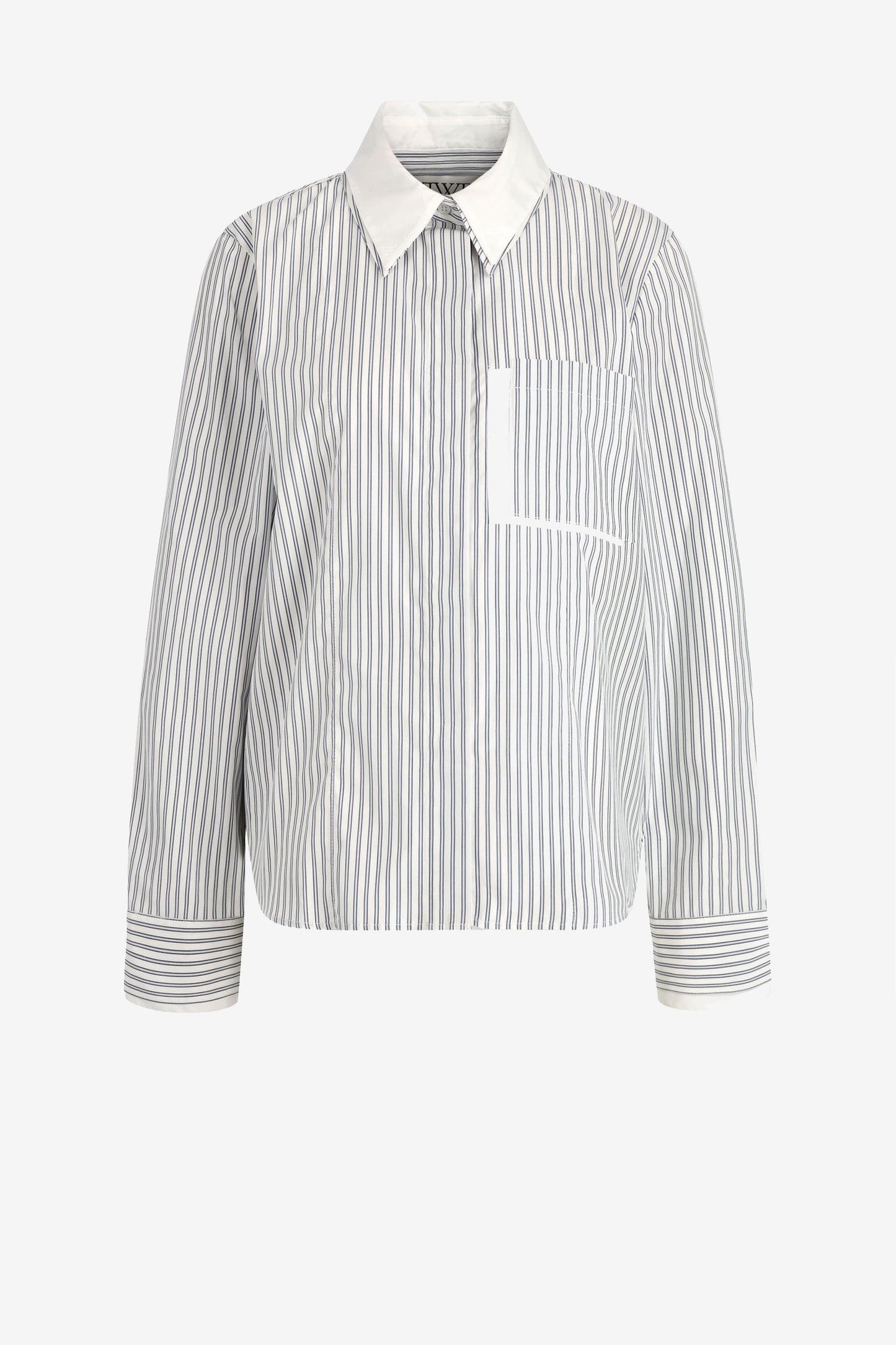 Bluse Double Layer Boyfriend in Weiß/Navy TWP Clothing
