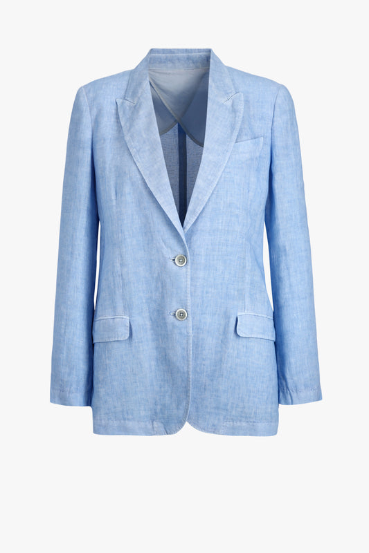 Linen Blazer in Pacific, 120% Lino - Anita Hass