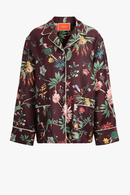 Bluse Pajama Zooflora in Bordeaux
