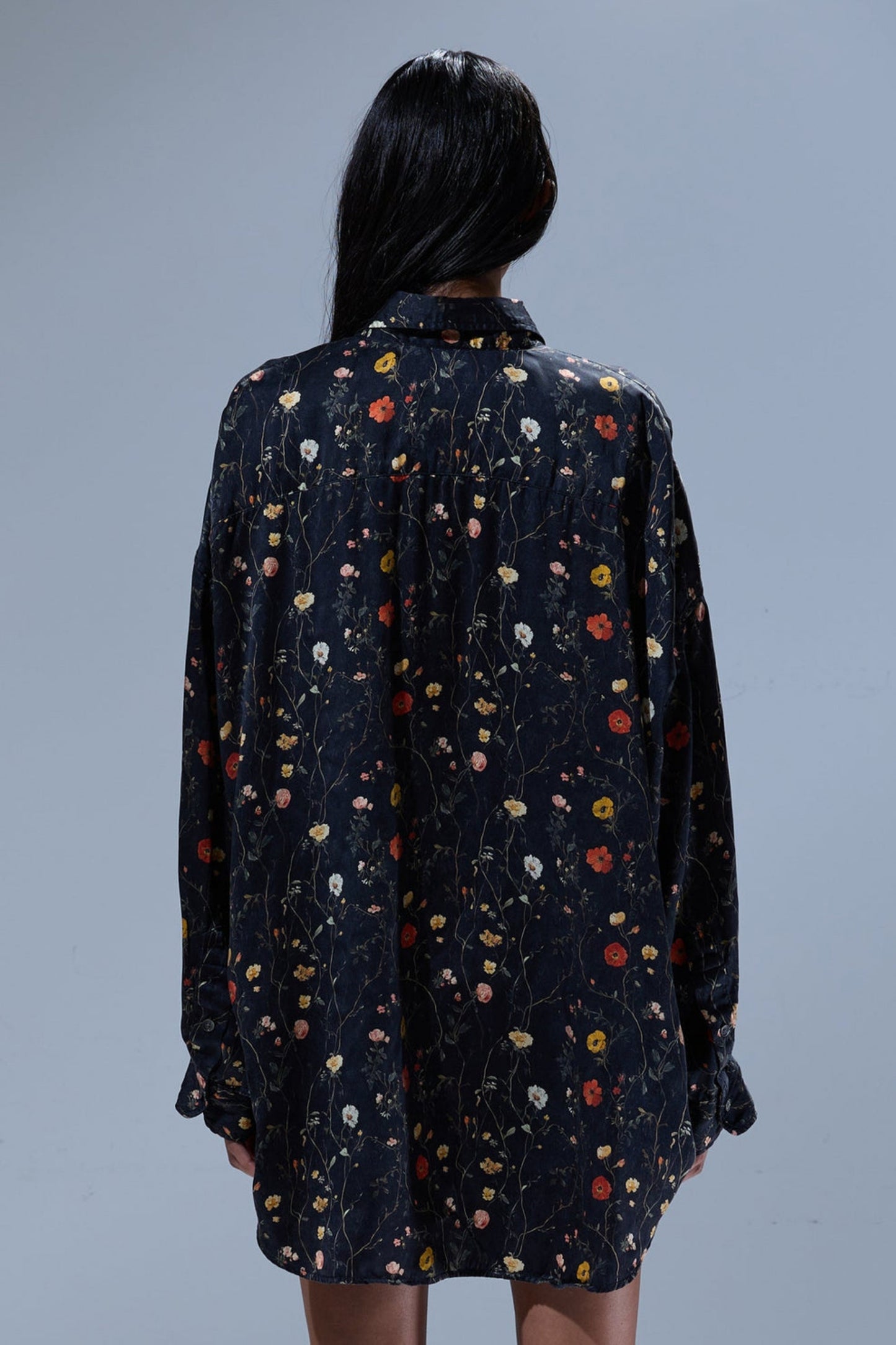 Bluse Drop Neck in Floral on BlackR13 - Anita Hass