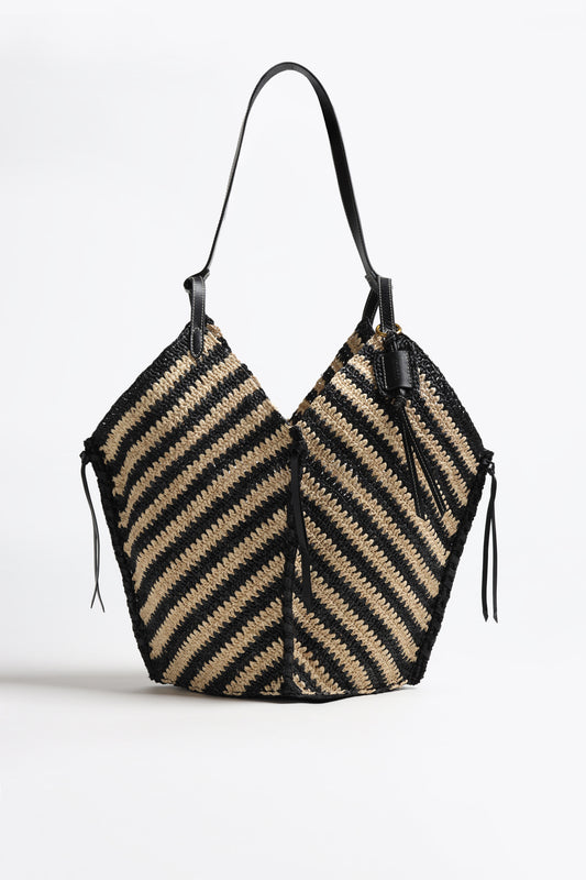 Shopper Tampa Raffia in Natural/Black
