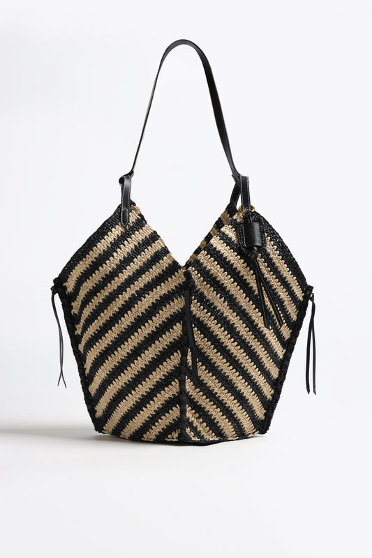 Shopper Tampa Raffia in Natural/Black