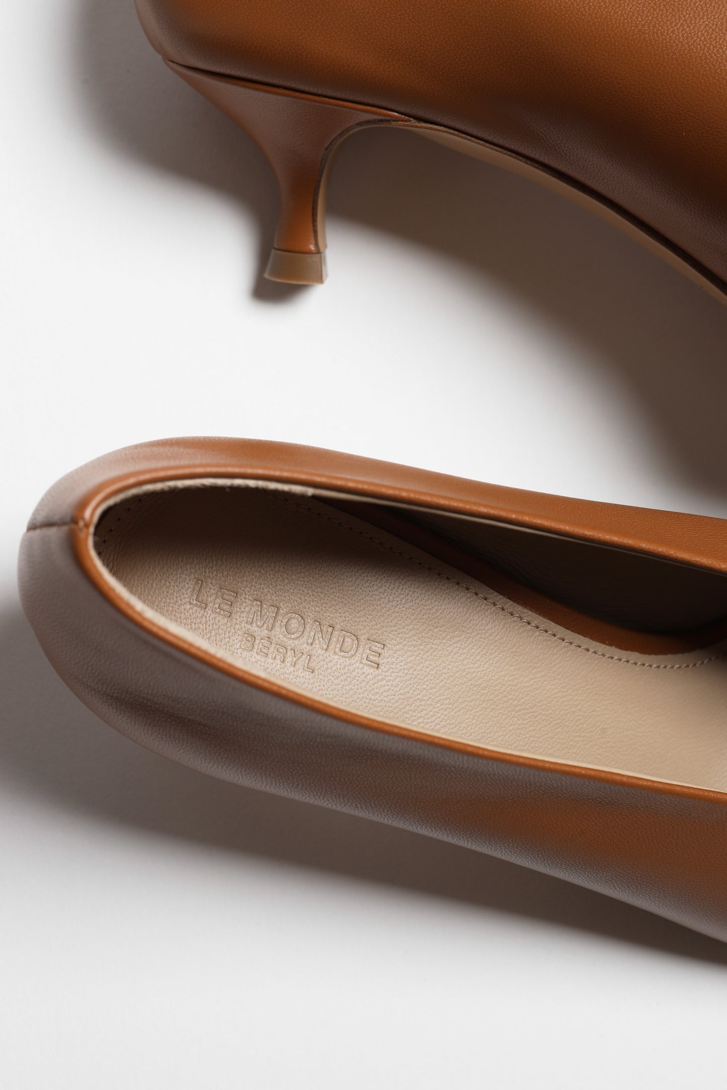 Kitten Heel Babouche in Camel