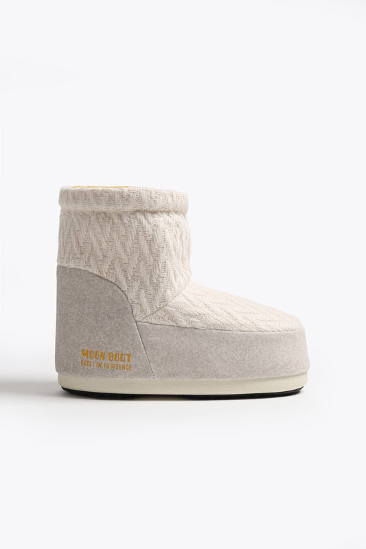 Moon Boot Icon Low Knit in White Sand