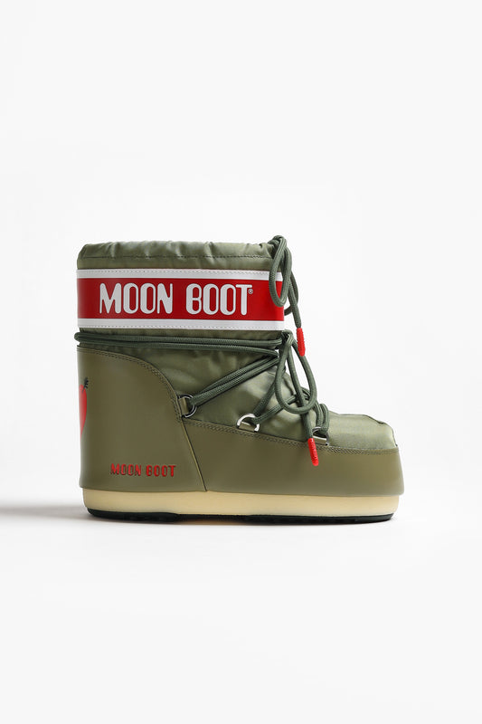 Moon Boot Icon Low «Heart» en color caqui. Moon Boot x Anita Hass - Anita Hass