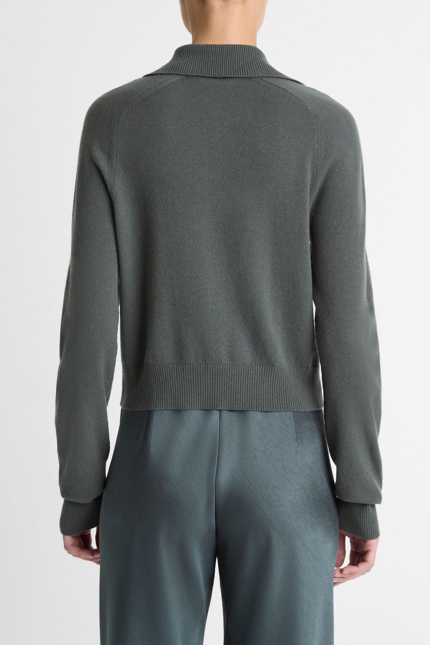 Cardigan Button Up Polo in MalachiteVince - Anita Hass