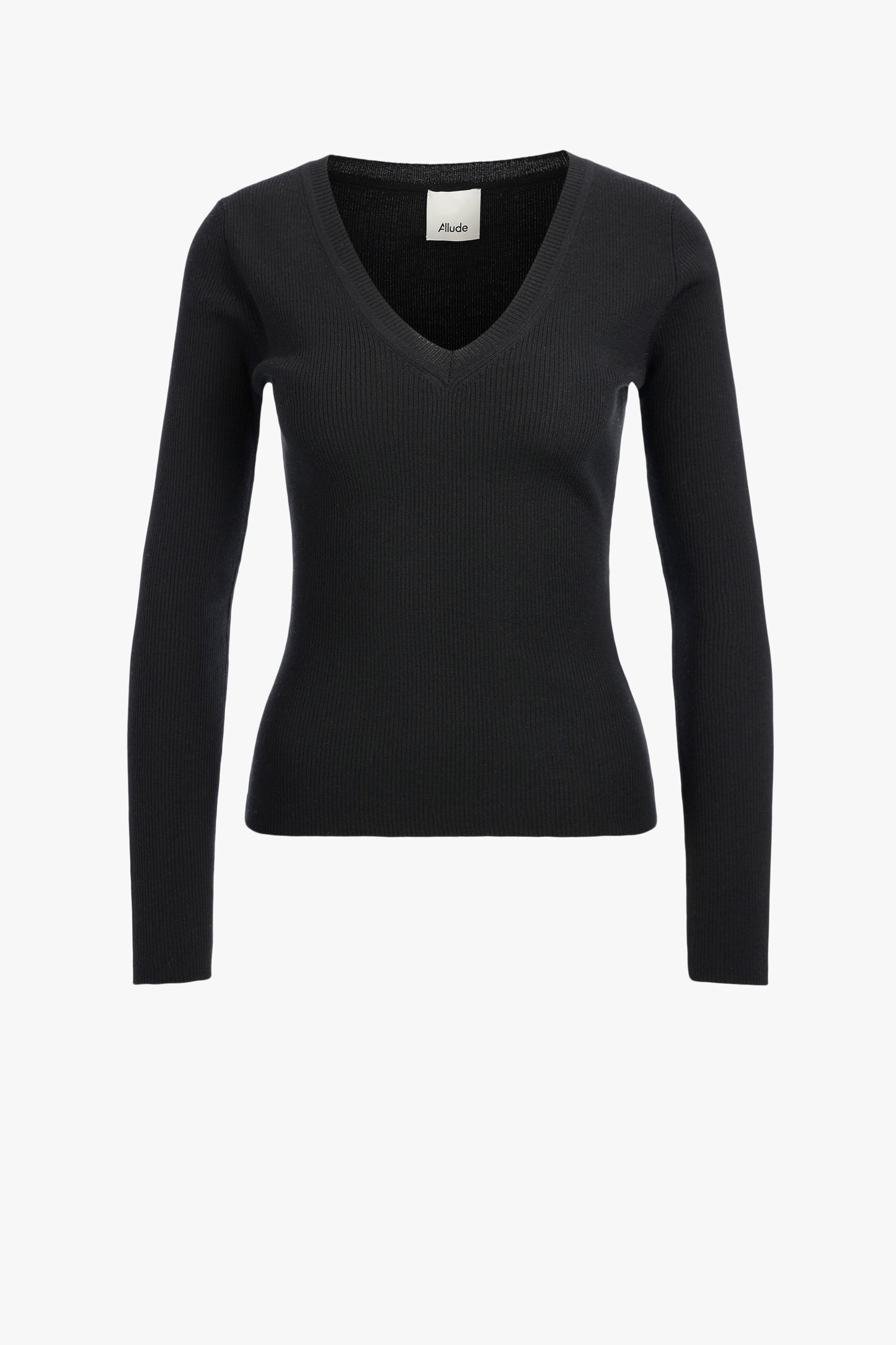 Longsleeve Deep-V in SchwarzAllude - Anita Hass