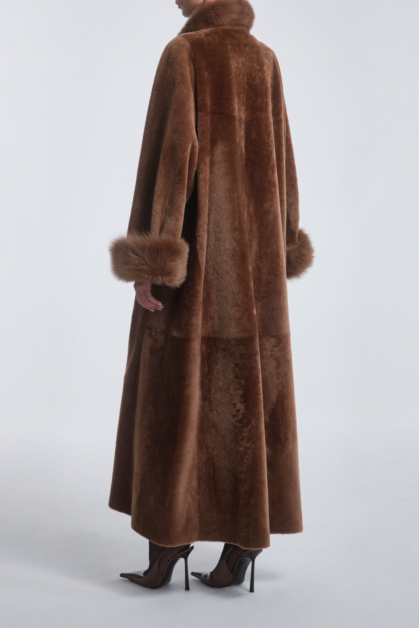 Sima shearling coat in toffee