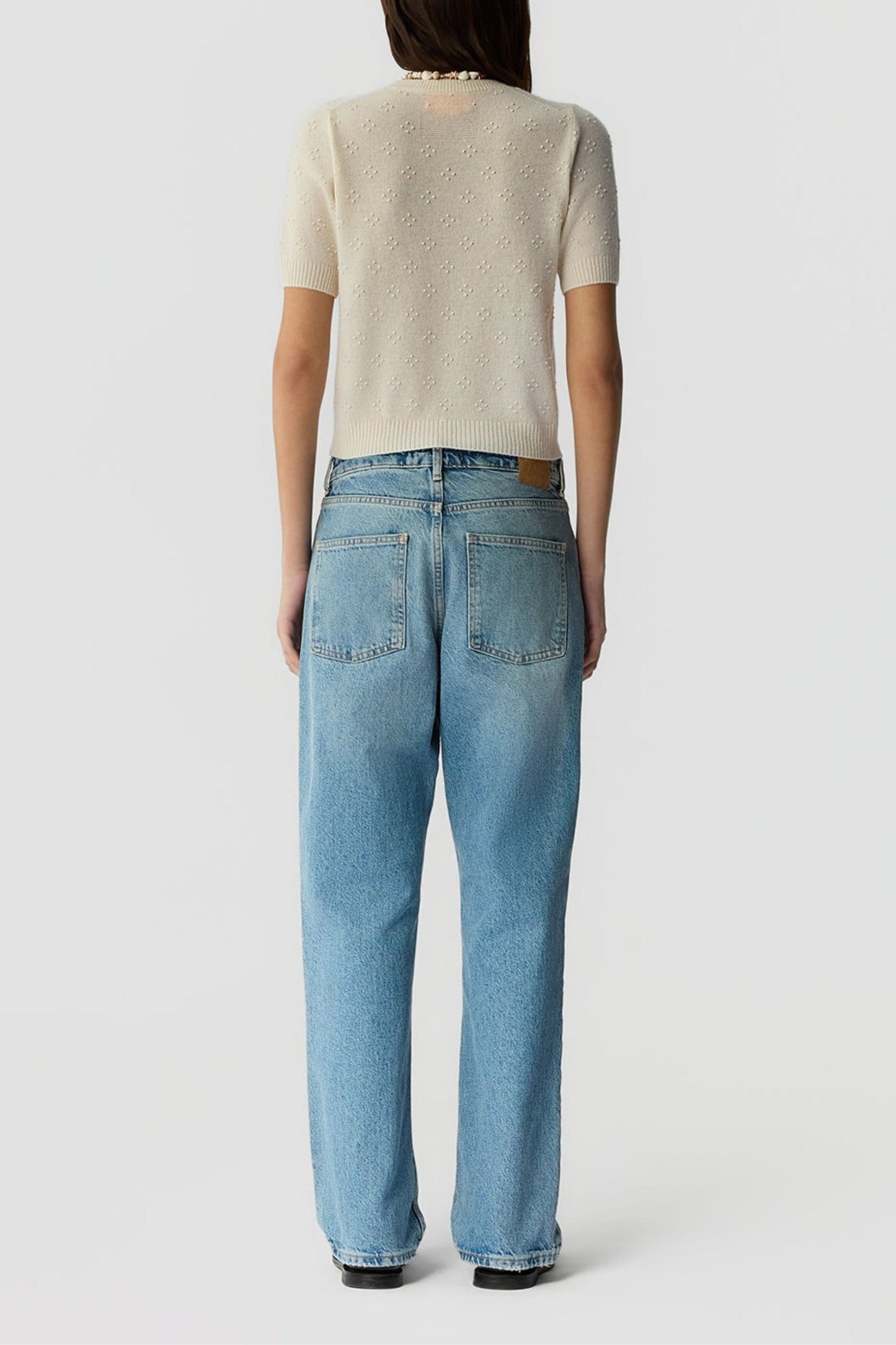 Compass knitted shirt in cream