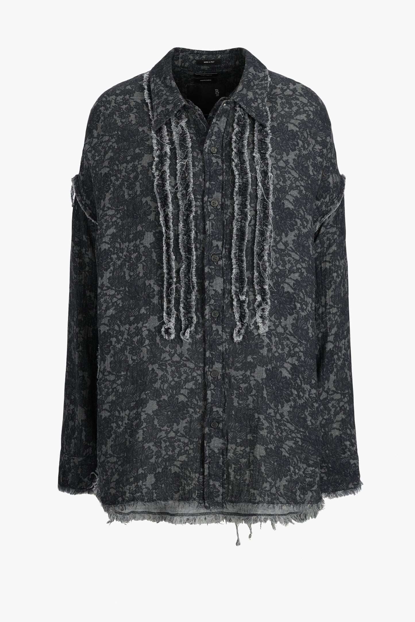 Bluse Shredded Seam Ruffle in Black LaceR13 - Anita Hass