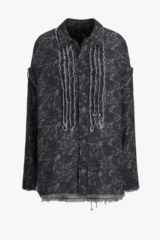 Bluse Shredded Seam Ruffle in Black LaceR13 - Anita Hass