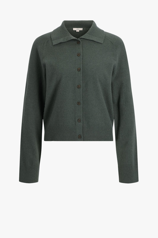 Cardigan Button Up Polo in MalachiteVince - Anita Hass