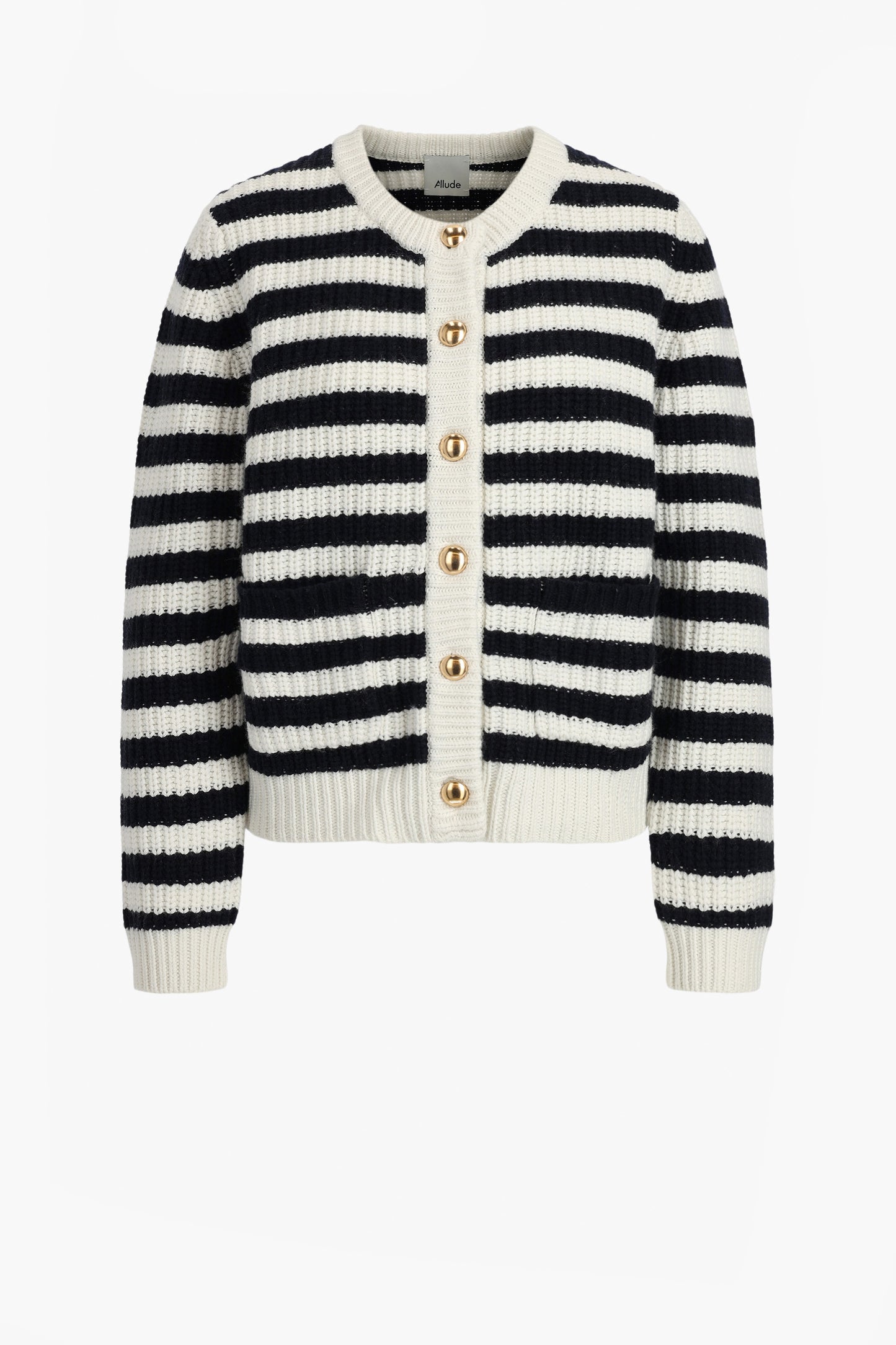 Marinière cardigan in black/ecru
