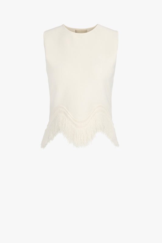 Knitted top Koa Fringe in Cowrie