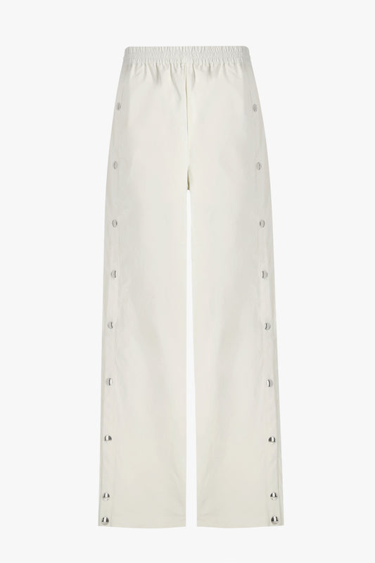 Snap jogger pants in white