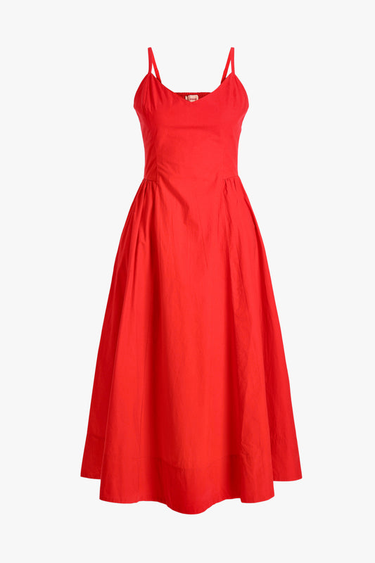 Bardot dress in Red Flash
