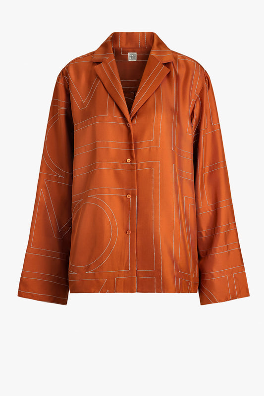 Seidenbluse Monogram PJ in TerracottaToteme - Anita Hass