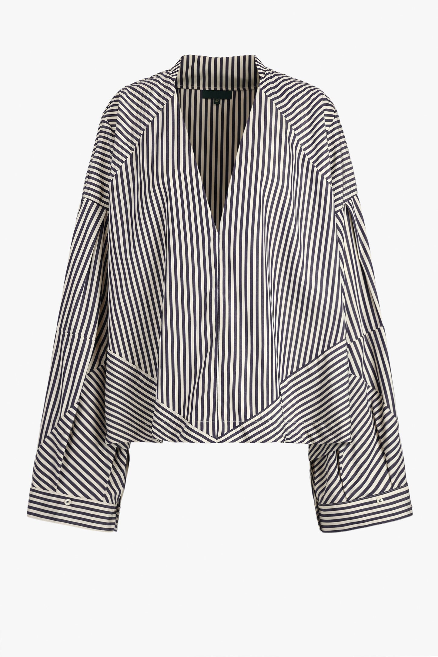 Carla blouse in white/blue stripes