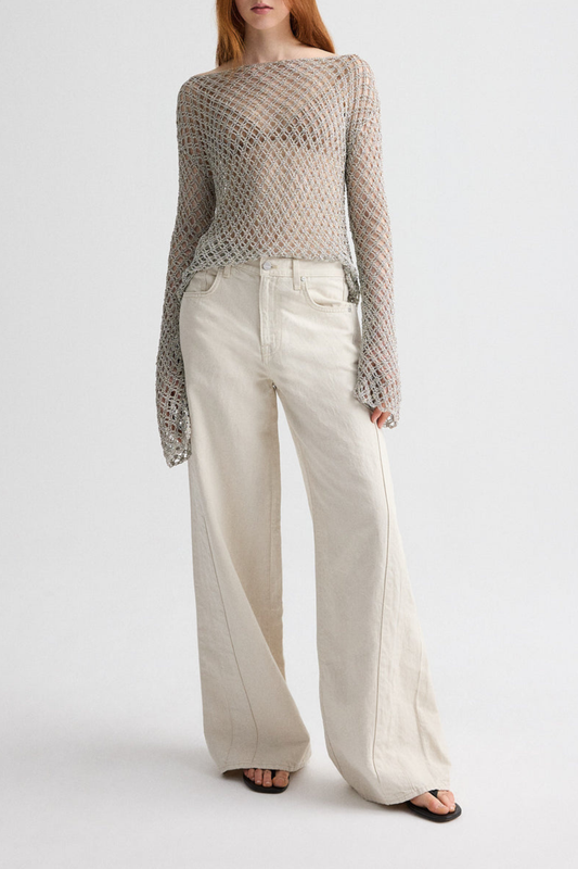 Pullover Crochet in Pale ChampagneTWP Clothing - Anita Hass