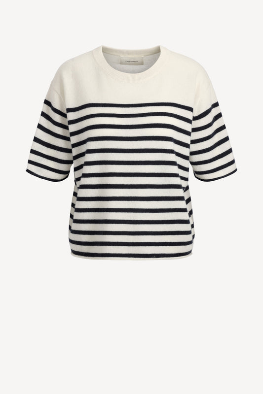 Cila knitted shirt in cream/navy