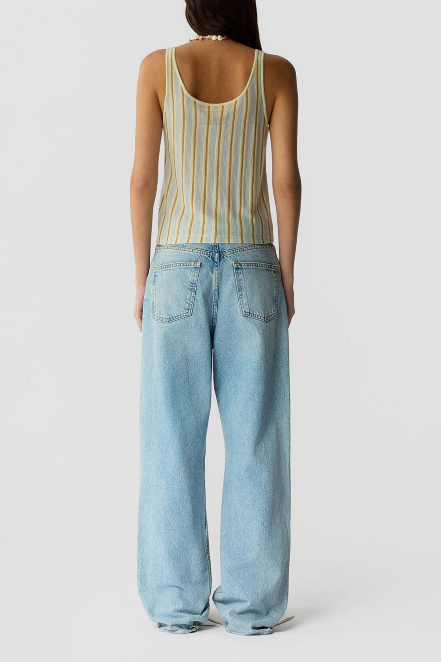 Top Fine Stripe in Limewash