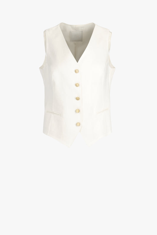 Leinenweste Gracie in Creme