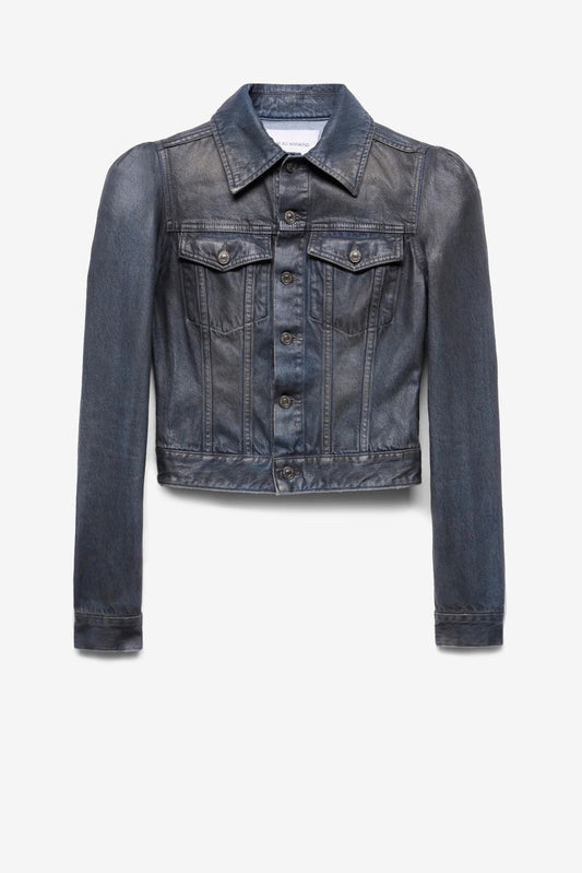 Puff-Sleeve Denim Jacket in Nolita