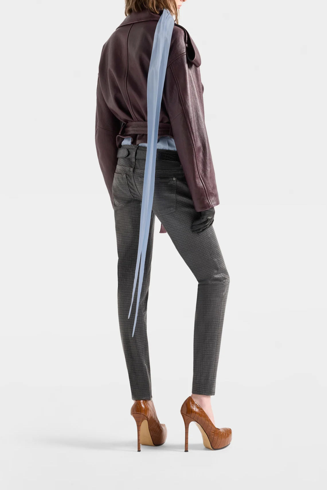 Leather Jacket in Black Cherry