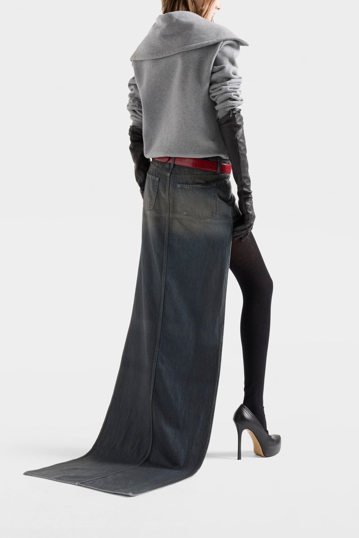 High-Neck Sweatshirt in Ash