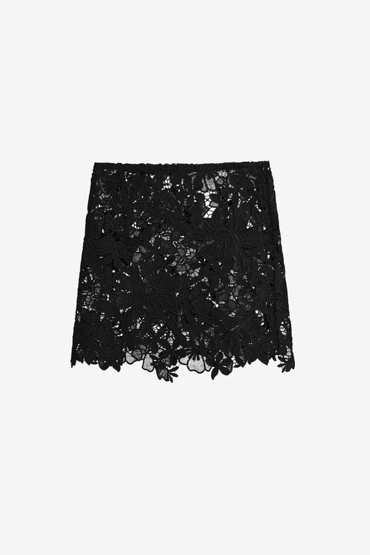 Falda Bora Macramé negra