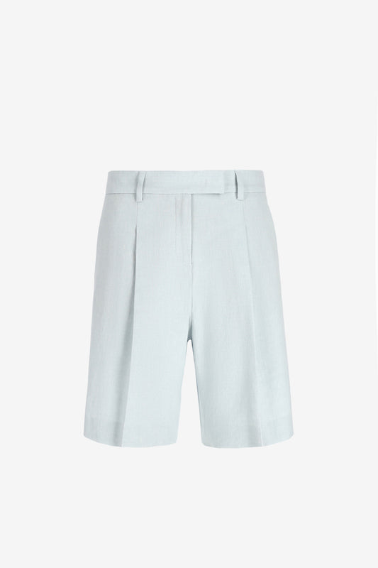 Chrissy Pantalones cortos de lino en color cielo