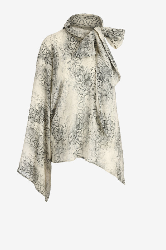 Blouse One Shoulder in Snake