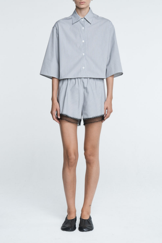 Bluse Cropped in Pinstripe BlackMaria McManus - Anita Hass