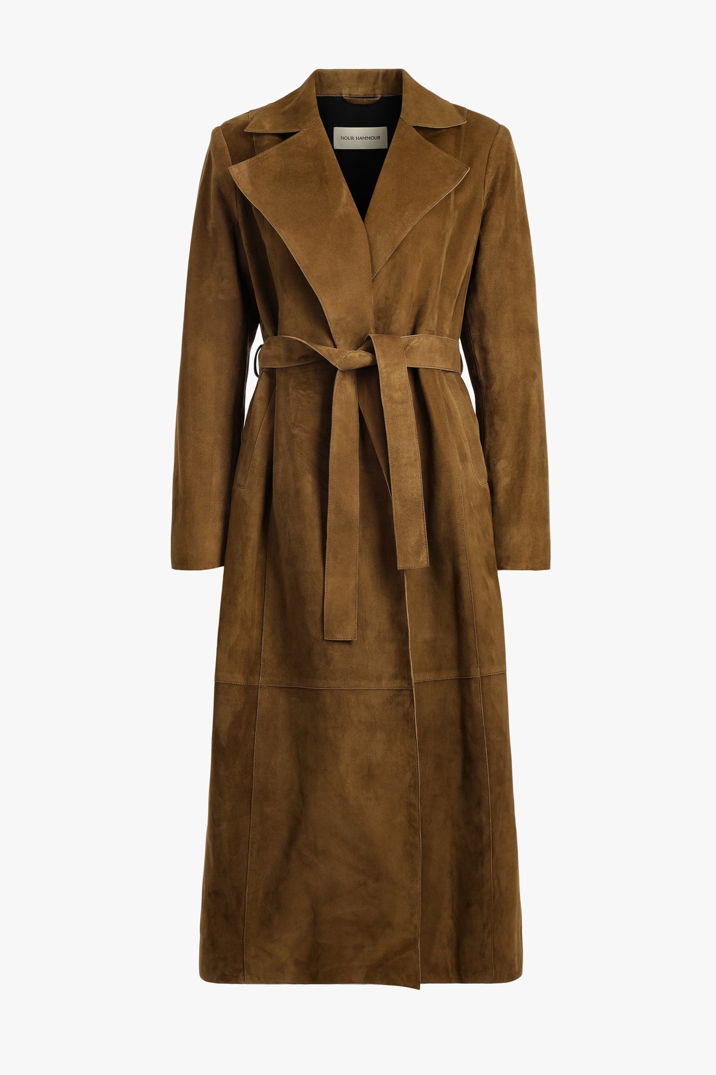 Manteau en cuir Winona in Suede Bark