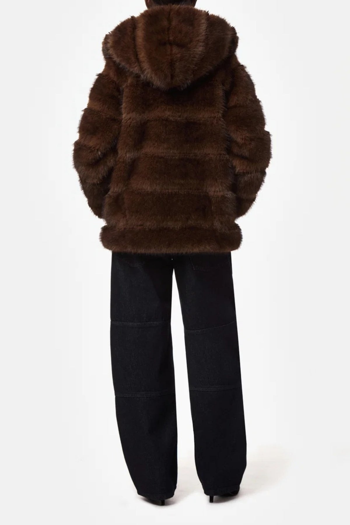 Mantel Cel Hooded in Mink Brown Apparis