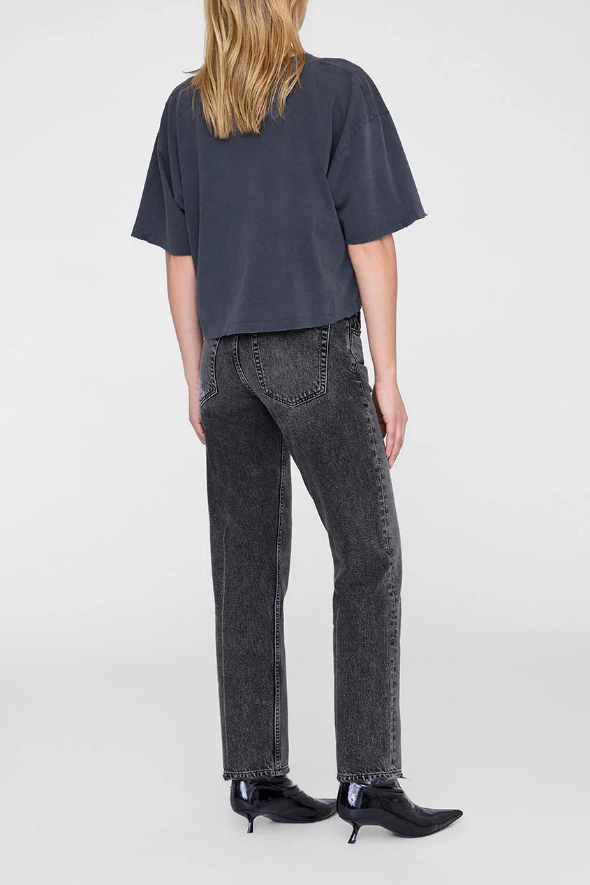 T-Shirt Johnny Cropped in Washed BlackAnine Bing - Anita Hass
