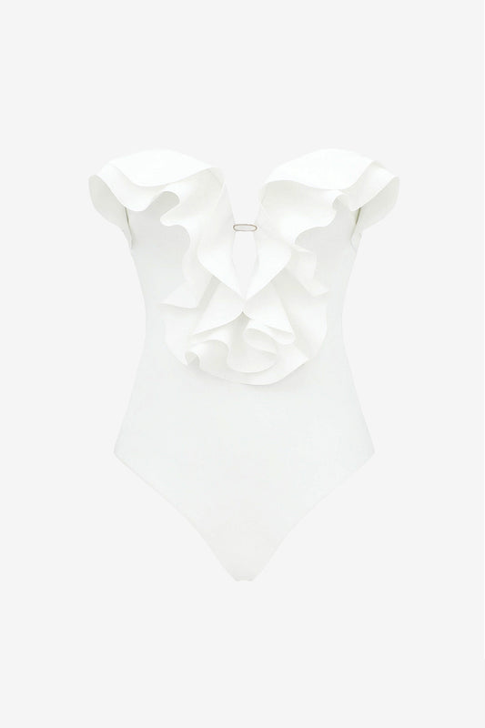 Maillot de bain Solstice Plunge, couleur ivoire