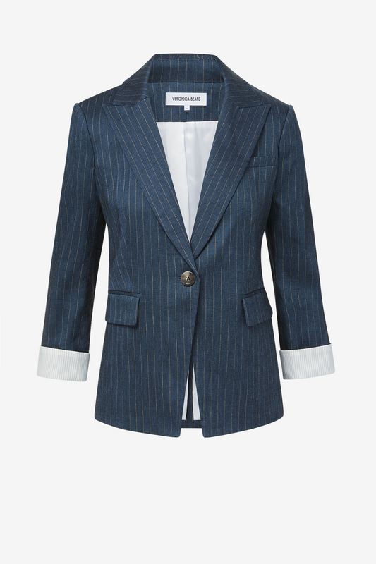 Blazer Obie Dickey Pinstripe in Blue/DoveVeronica Beard - Anita Hass