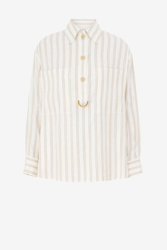Bluse Illuminate Striped in Cream/Gold Zimmermann