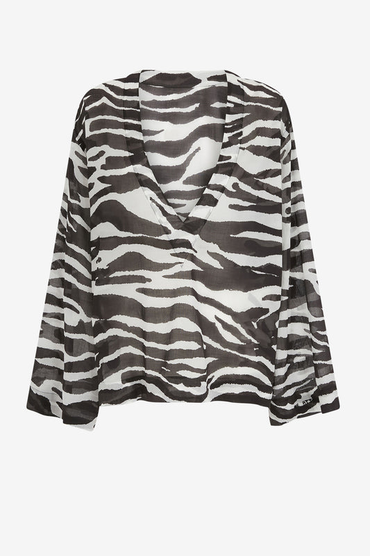 Bluse Muslin Zebra in Weiß/SchwarzThe Attico - Anita Hass