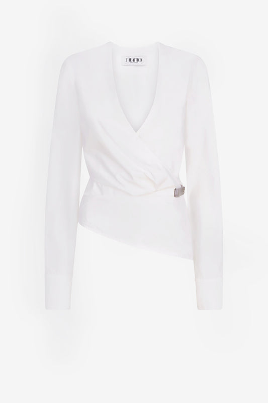 Bluse Wrap in WeißThe Attico - Anita Hass