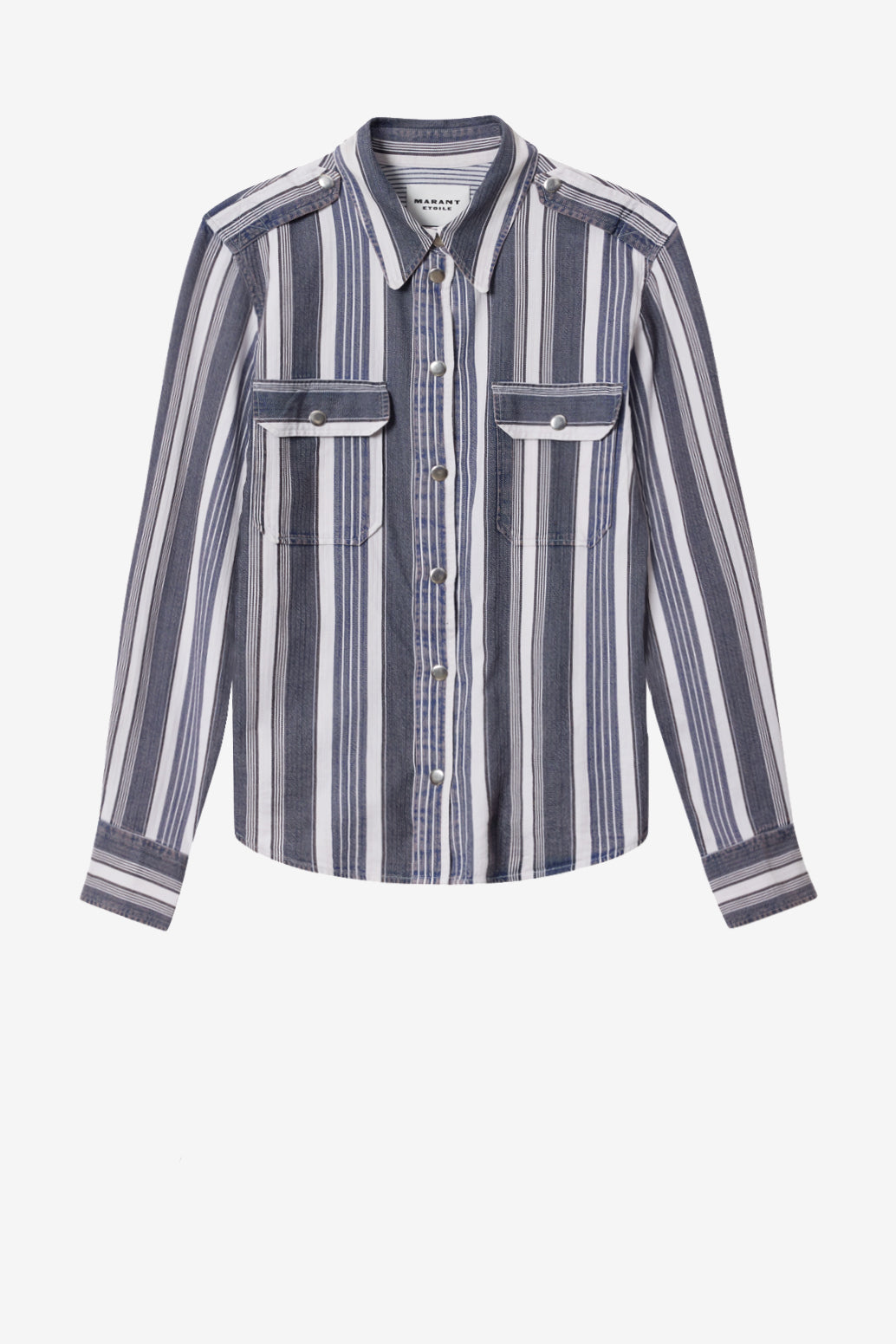 Gelva blouse in denim blue/ecru