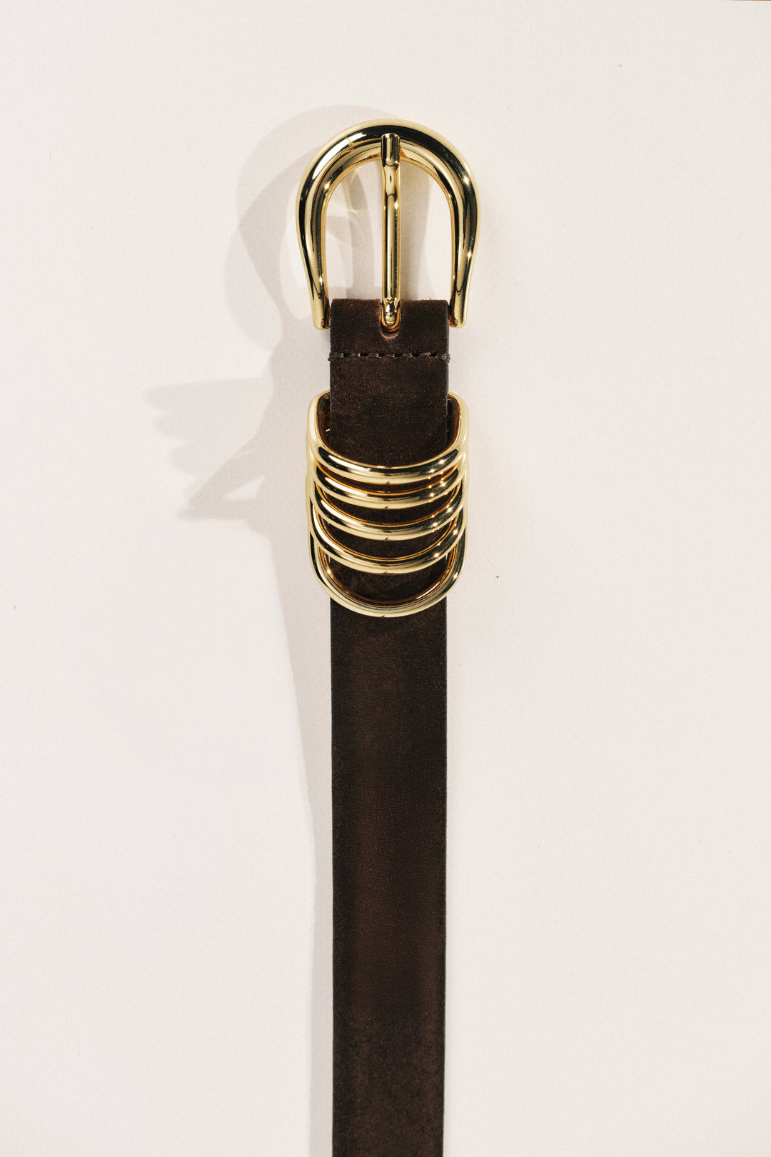 Gürtel Hollyhock in Chocolate Suede/GoldDéhanche - Anita Hass