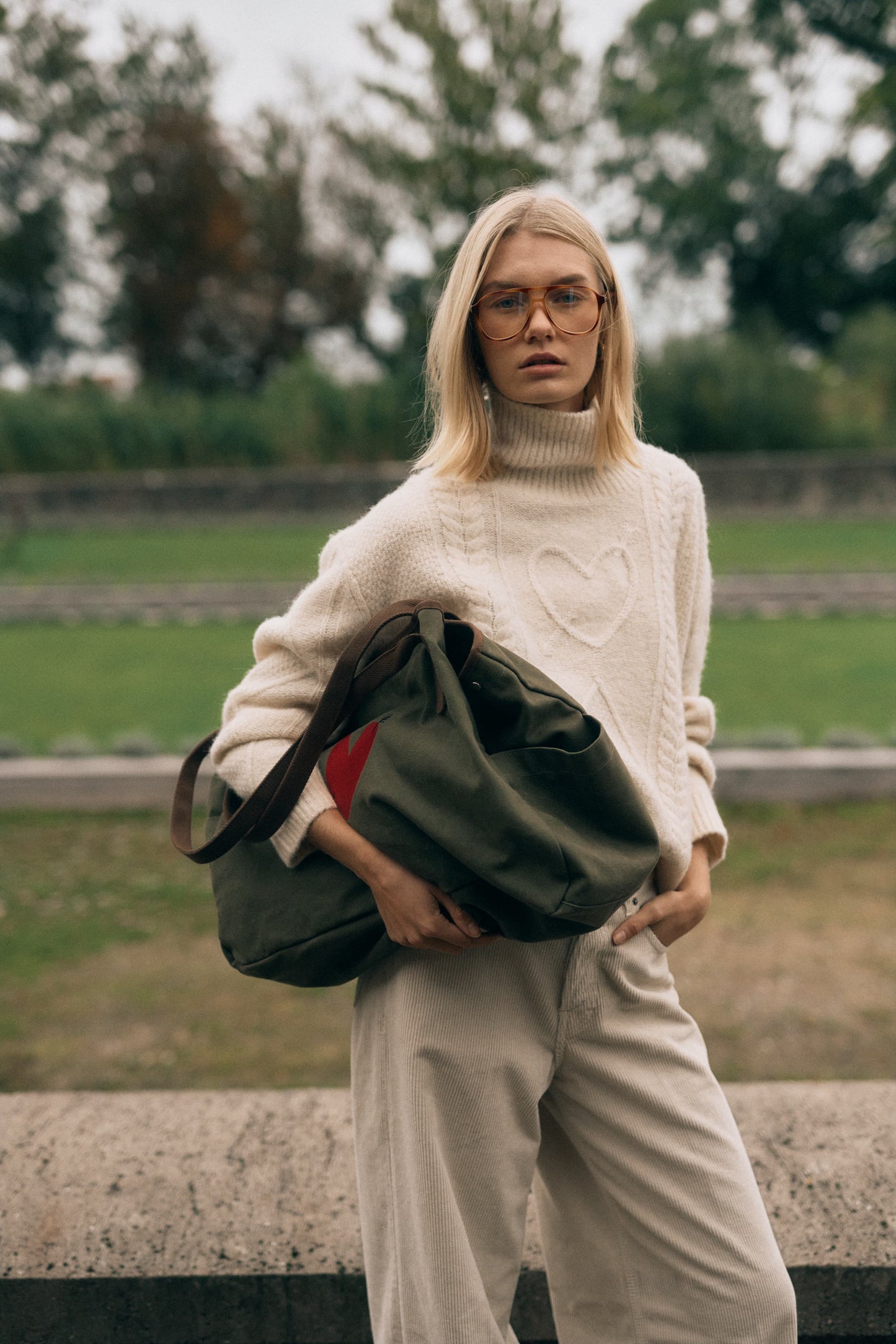 Tasche Moss in Oliv/CheckAnita Hass - Anita Hass