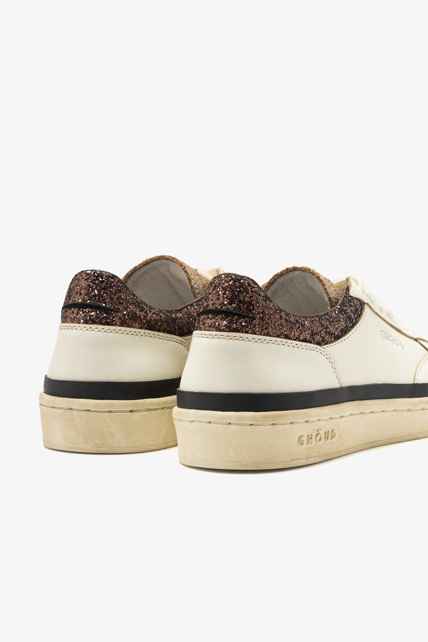 Sneaker Pads in Glitter Brown/Suede MarshmallowGhoud - Anita Hass