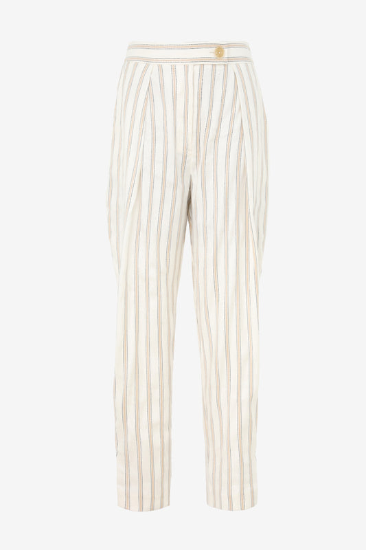 Hose Illuminate Stripe in Cream/Gold Zimmermann