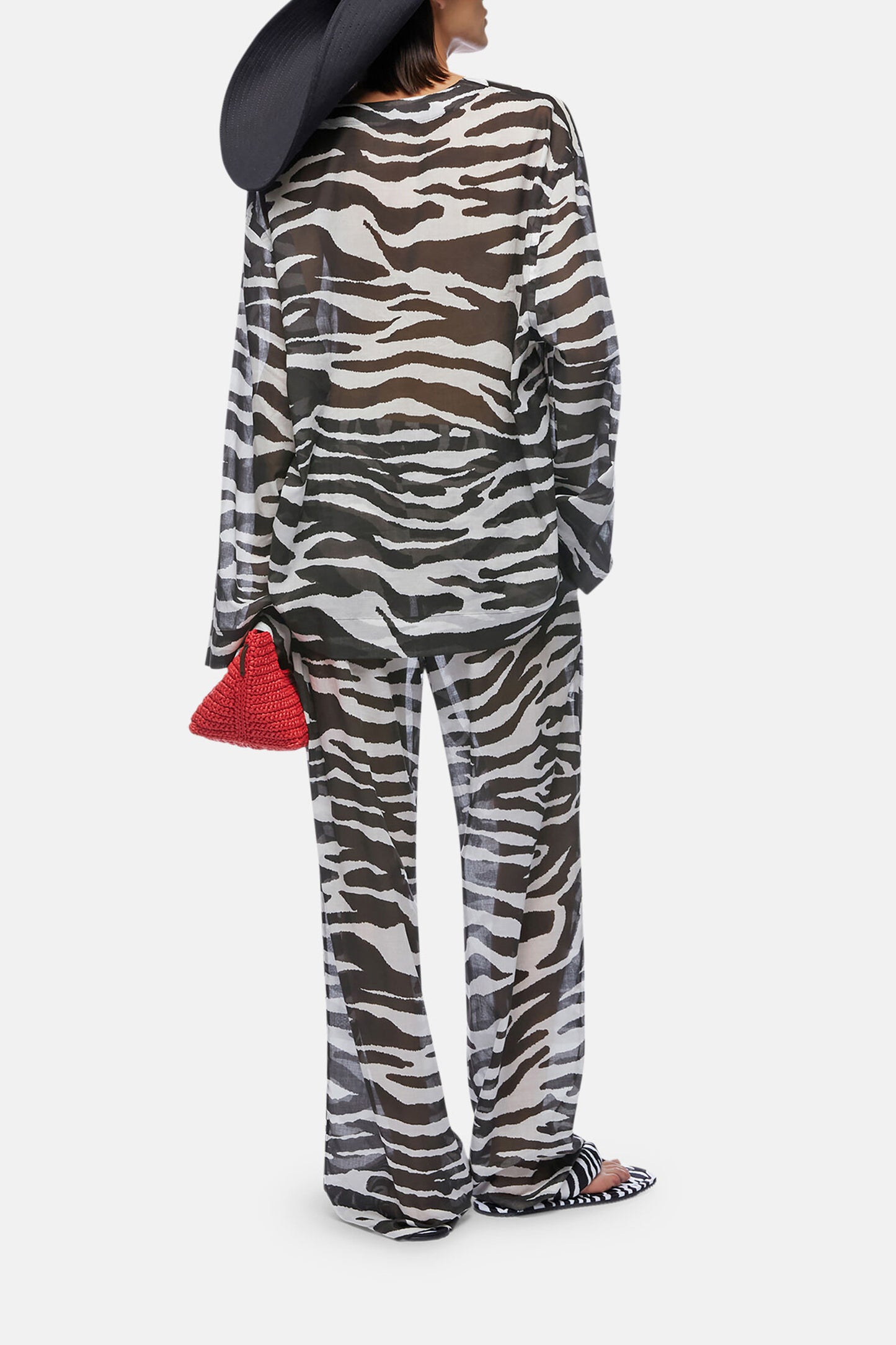 Hose Muslin Zebra in Weiß/SchwarzThe Attico - Anita Hass