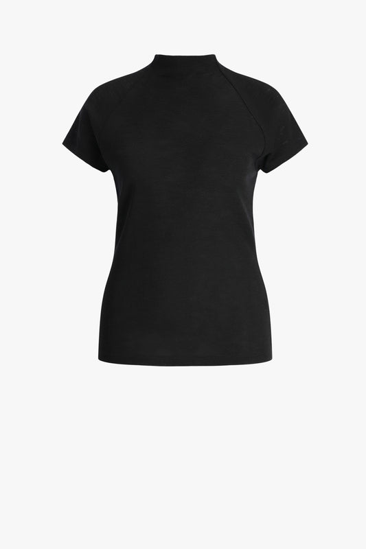 T-Shirt Raglan Mock in Schwarz