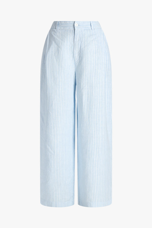 Wide leg trousers in baby blue